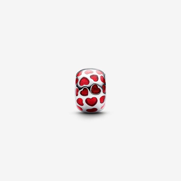 Pandora ékszer Ezüst klip piros szivekkel 793679C01