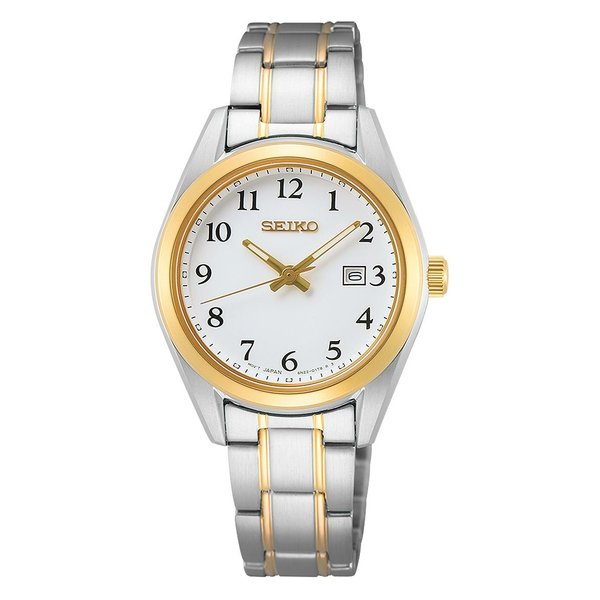 Seiko Classic fehér számlapos női fémszíjas kvarc karóra SUR466P1