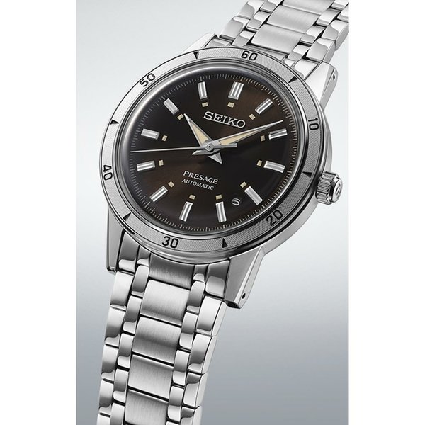 Seiko Presage style 60s elegant yet rugged in brown mechanikus automata férfi karóra SRPL09J1