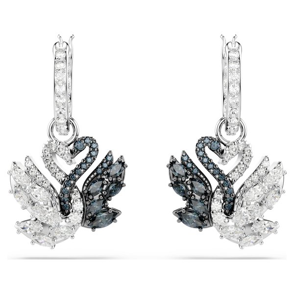 Swarovski Fekete-fehér hattyús fülbevaló 5705728