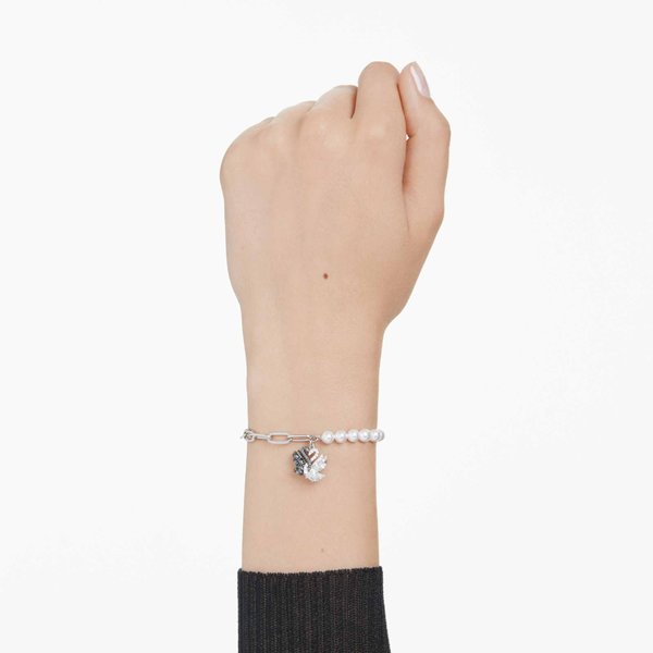Swarovski  Fekete-fehér hattyús gyöngyös karkötő  5705720