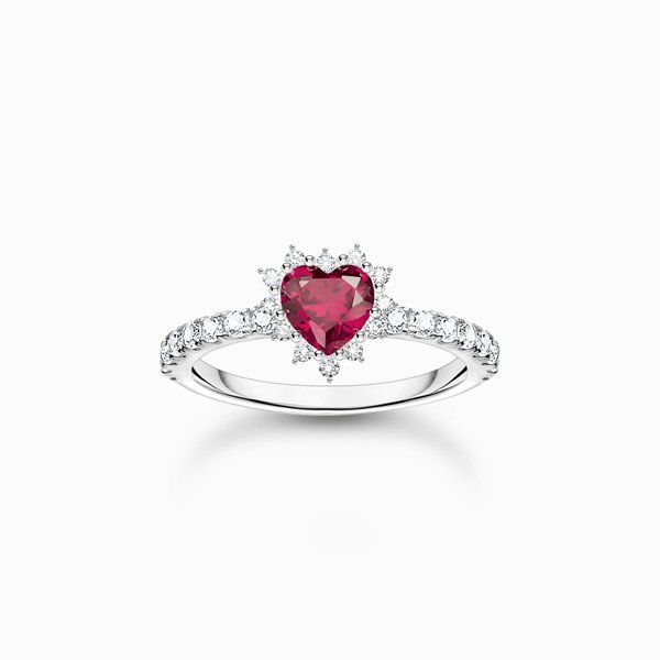 Thomas Sabo Romantikus piros szív ezüst gyűrű 