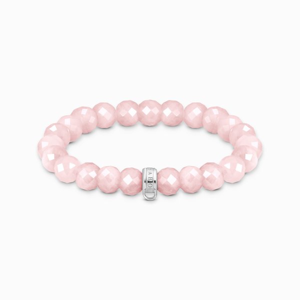 Thomas Sabo Rózsakvarc gumis karkötő charmtartóval 