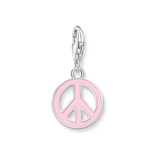 Thomas Sabo Rózsaszín békejel ezüst charm 2207-007-9