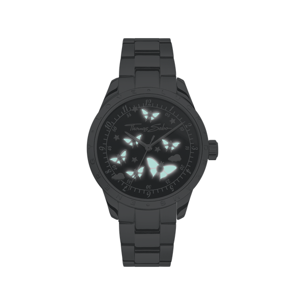Thomas Sabo Ezüst színű női óra pillangókkal WA0432-201-203-34