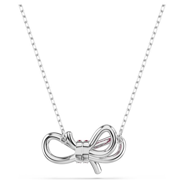 Swarovski Lifelong ezüst színű masni nyaklánc rózsaszín kristállyal 5723556