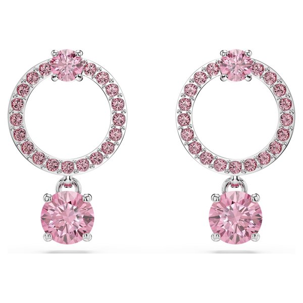 Swarovski Attract rózsaszín kör alakú bedugós fülbevaló 5723565