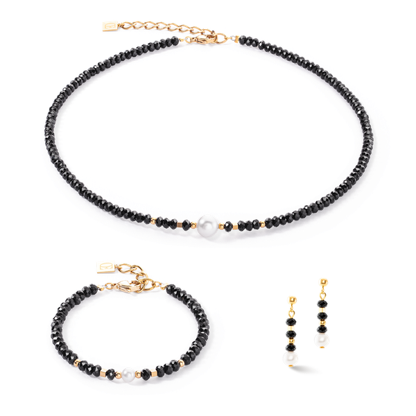 Coeur de Lion Mystic pearl arany-fekete nyaklánc 1131/10-1314