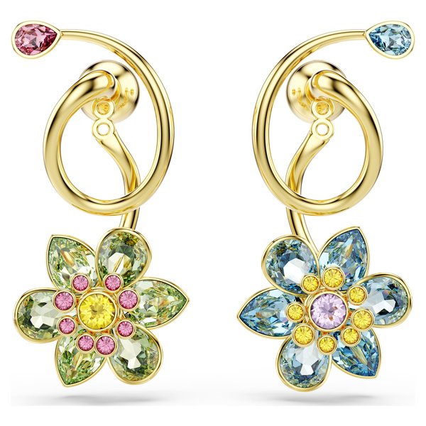 Swarovski  Idyllia arany színű fülbevaló kék és zöld kristállyal 5709025