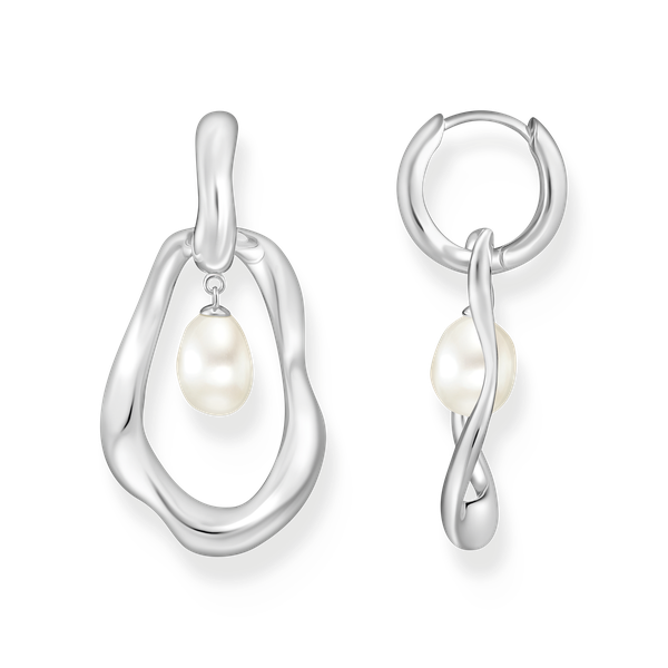 Thomas Sabo Aszimmetrikus karika fülbevaló tenyésztett gyönggyel H2321-082-14