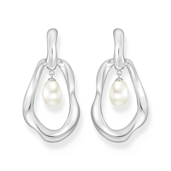 Thomas Sabo Aszimmetrikus karika fülbevaló tenyésztett gyönggyel H2321-082-14