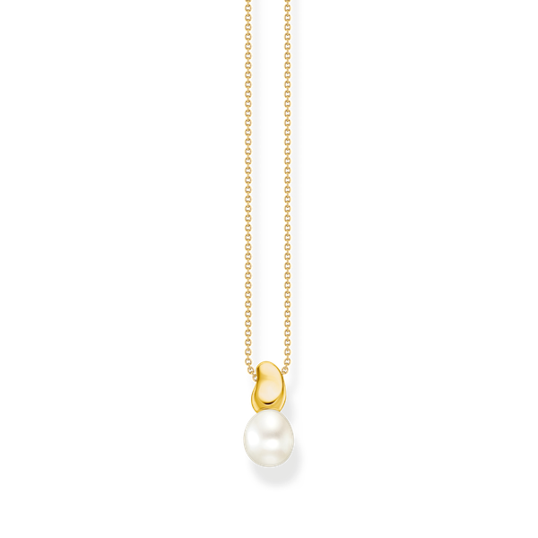 Thomas Sabo Aranyozott ezüst nyaklánc tenyésztett gyönggyel KE2318-430-14-L45v