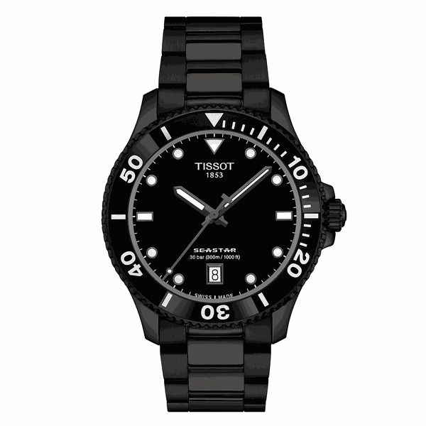 Tissot Seastar 1000 fekete férfi quartz karóra T1204103305100