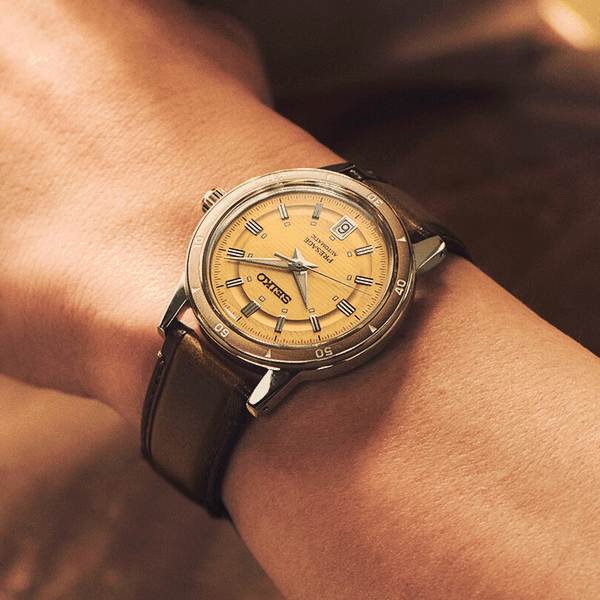 Seiko Presage Style 60's in Golden Yellow férfi karóra SRPL75J1