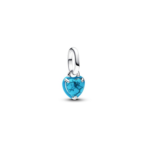 Pandora ékszer ME türkiz szív mini függő ezüst charm 793827C01