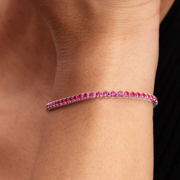 Pandora ékszer Szikrázó pink ezüst tenisz karkötő 