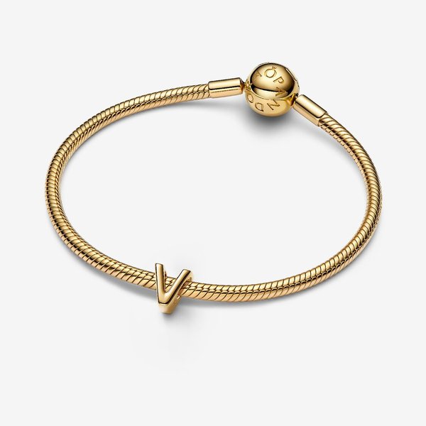 Pandora ékszer V betű shine charm 763968C00