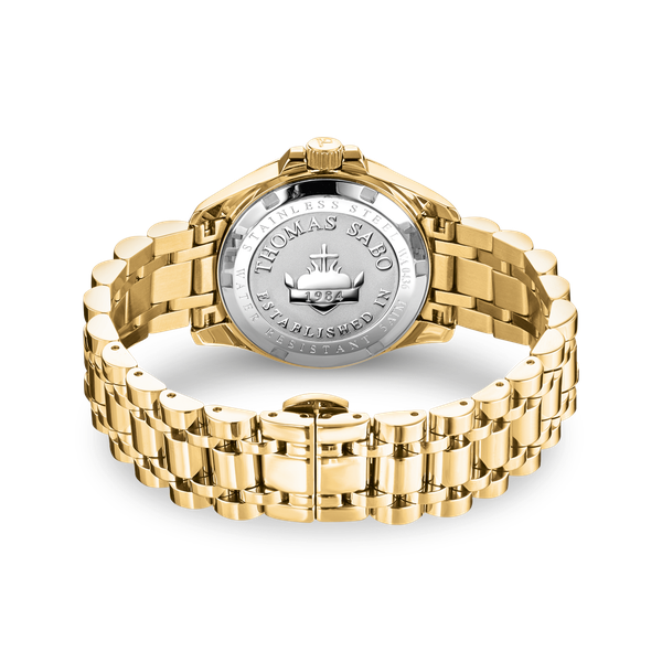 Thomas Sabo Divine Jewellery arany színű női óra malachit számlappal WA0436-291-211