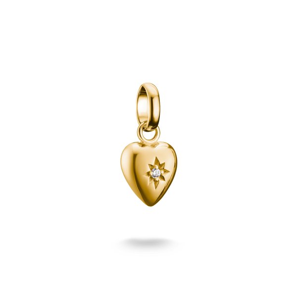 Thomas Sabo Aranyozott szív vésett csillaggal connect charm CC1234-414-14