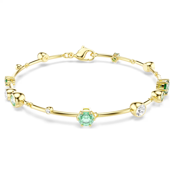 Swarovski Constella arany színű karkötő zöld kristállyal 5722478