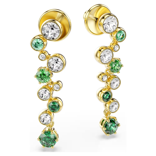 Swarovski Constella arany színű fülbevaló zöld és áttetsző kristállyal 57322248