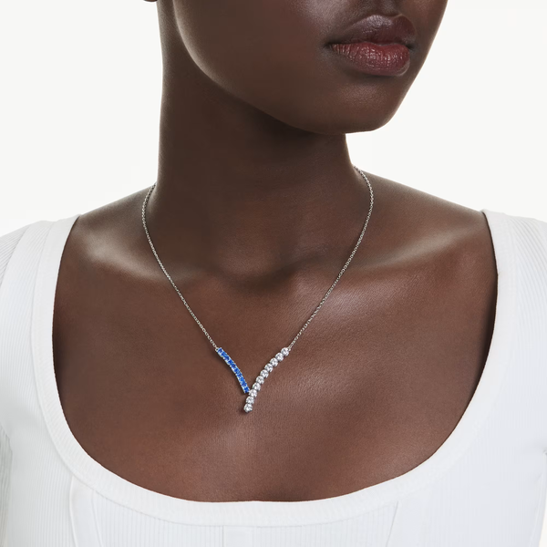 Swarovski Matrix ezüst színű nyaklánc kék kristállyal 5732265
