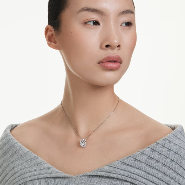 Swarovski Ezüst színű nyaklánc áttetsző hattyúval 5732412
