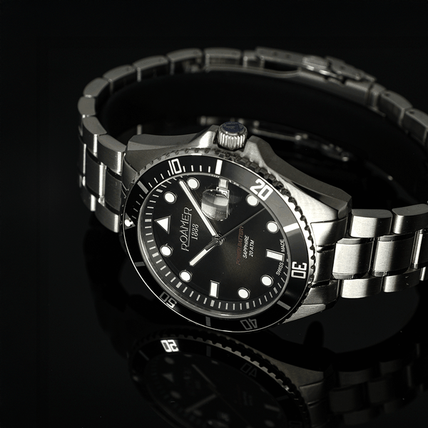 Roamer Pro Diver 200 fekete számlapos férfi óra 969845418520