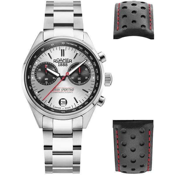 Roamer Gran Sportivo fekete és szürke számlapos férfi chronograph karóra 978818418521