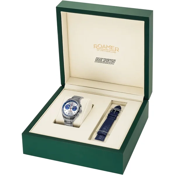Roamer Gran Sportivo fekete és kék számlapos férfi chronograph karóra 978818414521