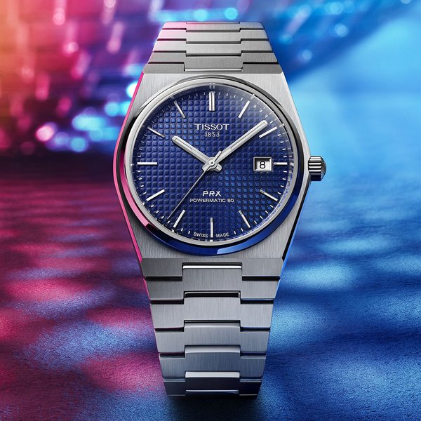 Tissot PRX Powermatic sötétkék számlapos automata férfi óra T1374071104100