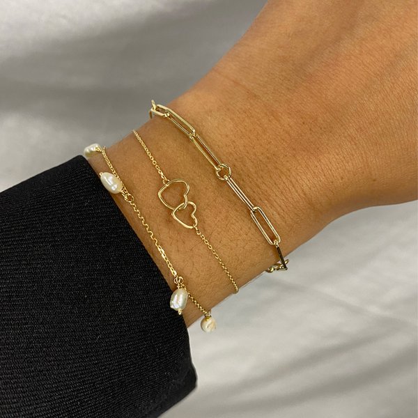 Jackie Gold Dupla szív 14K arany karkötő JKB23.049