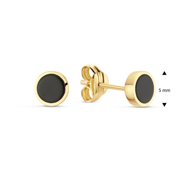 Jackie Gold 14K arany fekete achát köves fülbevaló JKE24.401