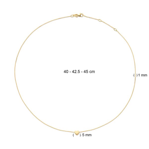 Jackie Gold Plain Heart 14K arany szív medálos nyaklánc JKN20.047