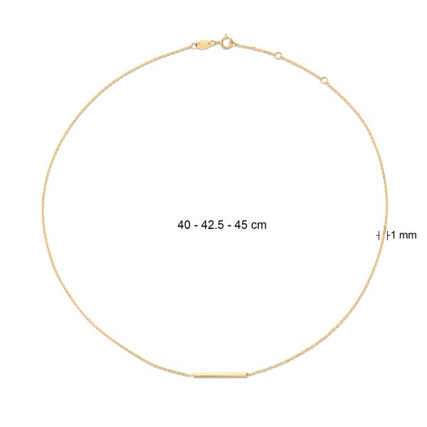 Jackie Gold 14K arany bar nyaklánc rúd díszítéssel JKN20.052
