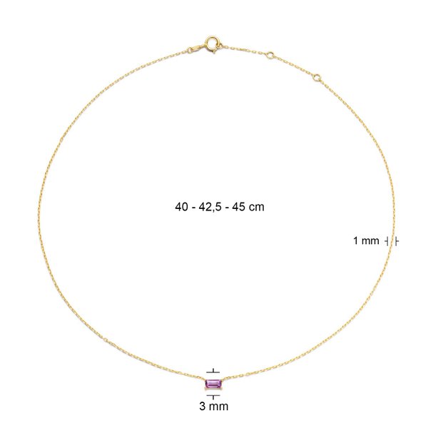 Jackie Gold Medina ametiszt 14K arany nyaklánc JKN21.156