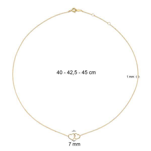Jackie Gold Dupla szív 14K arany nyaklánc JKN23.049