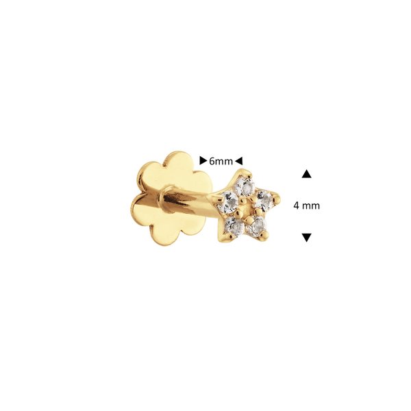 Jackie Gold Csillag fehér topáz 14K arany piercing JKP24.427
