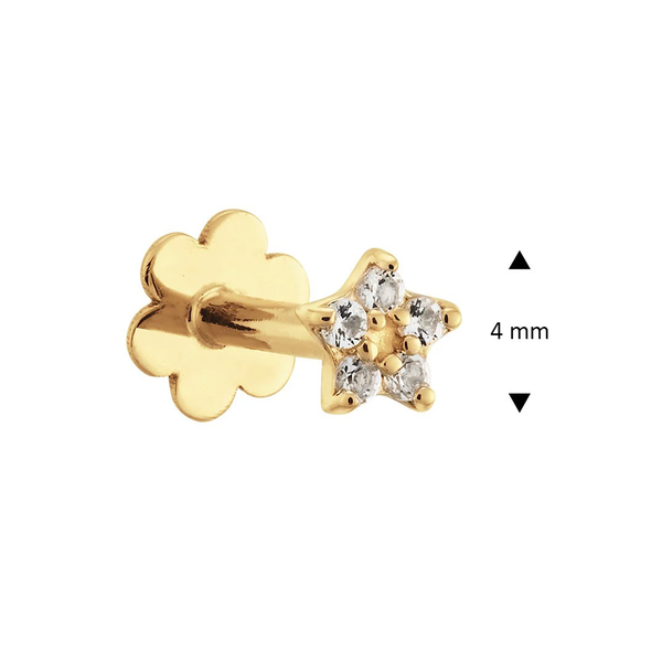 Jackie Gold Csillag fehér topáz 14K arany piercing JKP24.427