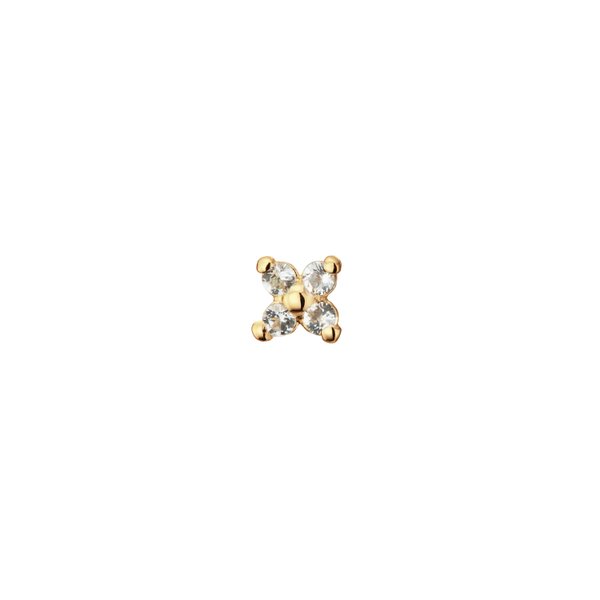Jackie Gold Virág fehér topáz 14K arany piercing JKP24.428