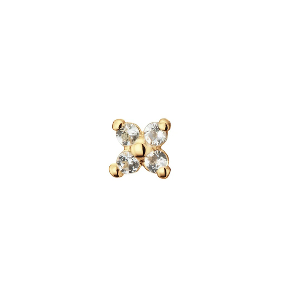 Jackie Gold Virág fehér topáz 14K arany piercing JKP24.428