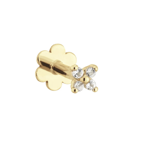 Jackie Gold Virág fehér topáz 14K arany piercing JKP24.428