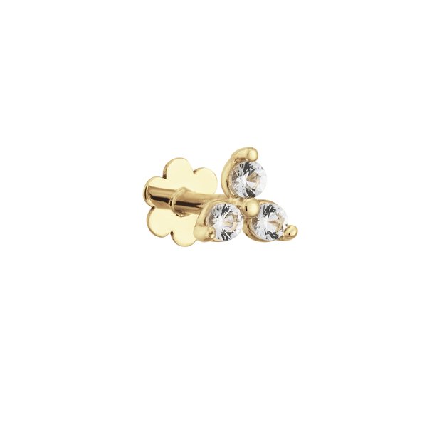 Jackie Gold Háromszög fehér topáz 14K arany piercing JKP24.433