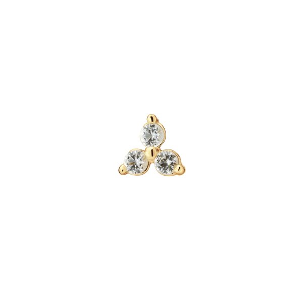 Jackie Gold Háromszög fehér topáz 14K arany piercing JKP24.433