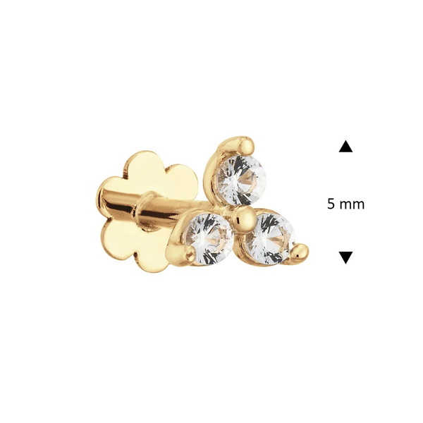 Jackie Gold Háromszög fehér topáz 14K arany piercing JKP24.433