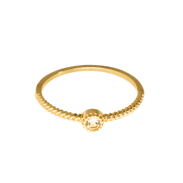Jackie Gold Grimaldi fehér topáz 14K arany gyűrű 