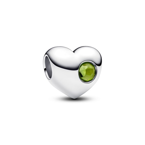 Pandora ékszer Gravírozható szív Augusztus ezüst charm 794161C08