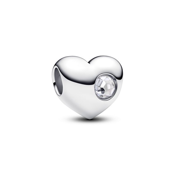 Pandora ékszer Gravírozható szív Április ezüst charm 794161C04