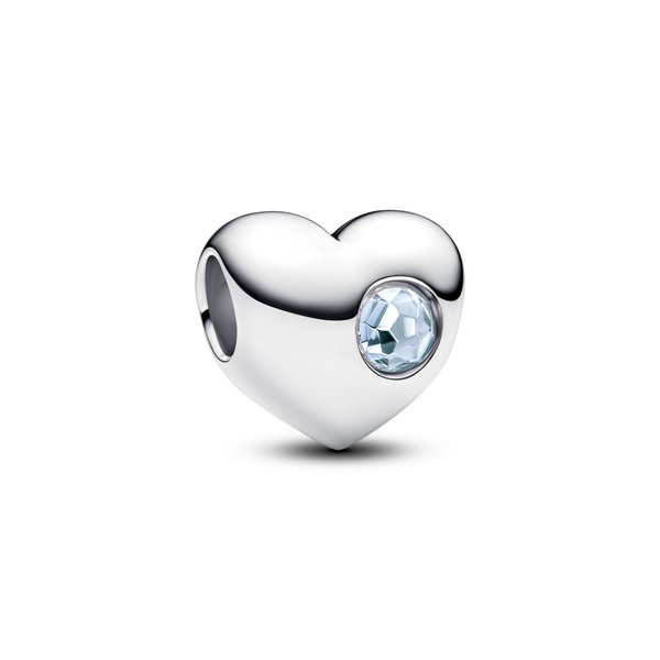 Pandora ékszer Gravírozható szív Március ezüst charm 794161C03
