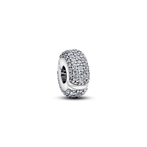 Pandora ékszer Pávé köves szilikonos ezüst klip 794032C01